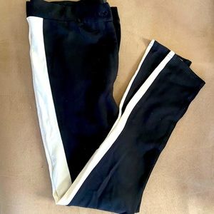 Topshop Black and White Stripe Stretchy Pants (Size 12)